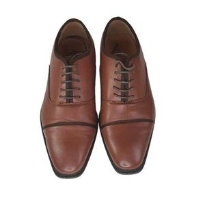 Henry Ferrera Mitch Brown Square‎ Toe Oxford Dress Shoes Men's Size 9